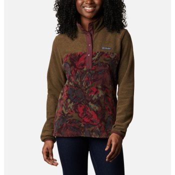 Dámské Svetry Columbia Benton Springs Printed Half Snap Fleece Olivy Zelené RNCJAX410